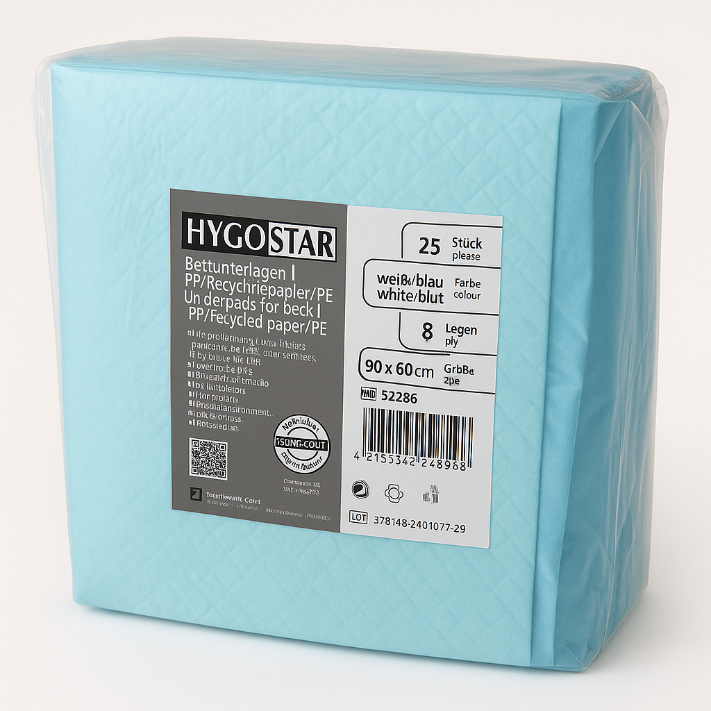 Hygostar Bettunterlagen 90x60 cm - 25 Stück