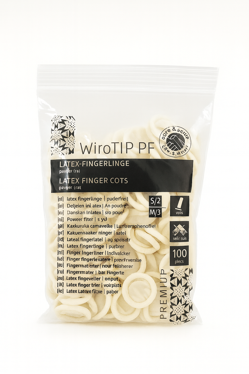 Wiro Tip PF Fingerlinge – Latex, puderfrei (100 Stk.)